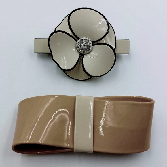 Camellia French Hair Barrettes Rhinestone Acetate Hair Clip Women - Picture 1 of 16